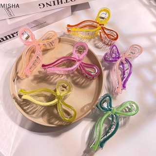 Misa Mới Ruy Băng Nơ Tóc Vuốt Kẹp Nữ Thạch Trong Suốt Kẹp Tóc Cô Gái Kẹp Tóc Cua Barrette Kẹp Phụ Kiện Tóc