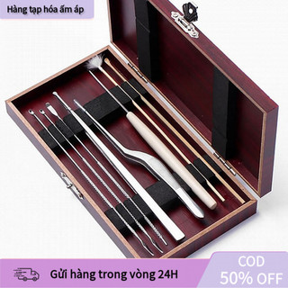 【COD】Bộ Dụng Cụ Lấy Ráy Tai 8 Món Chuyên Dụng Cao Cấp, Nhíp Lấy Ráy Tai, Bảo Quản Hộp Sắt Tiện Lợi, An Toàn Cho Cả Gia Đ