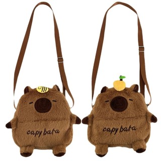 Túi đeo vai WOAY, Túi điện thoại đeo chéo dung tích lớn Capybara hoạt hình, có dây đeo có thể điều chỉnh Dây kéo sang trọng Túi lưu trữ trẻ em