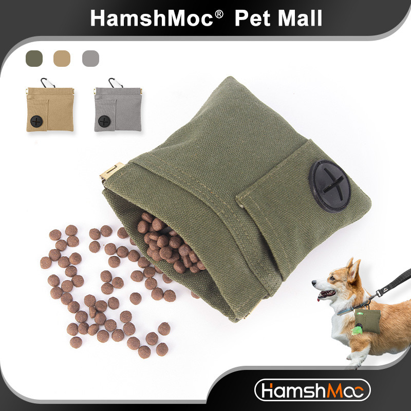 HamshMoc Túi đựng đồ ăn nhẹ cho thú cưng Túi đóng cửa tự động chống nước có kẹp cho chó đi bộ