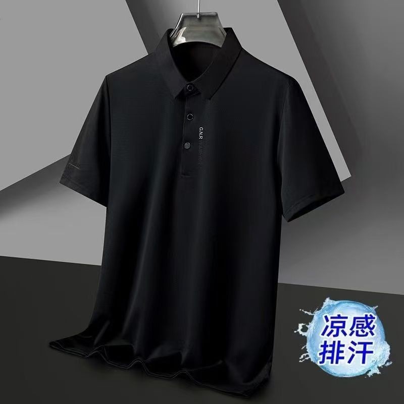 Nam Áo Polo Băng Lụa thoáng khí cổ ngắn, thời trang mùa hè