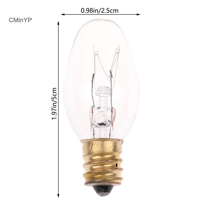 CMinYP 10 Cái E12 120V 7W Trong Suốt Màu Vàng Ấm Bóng Đèn Vonfram Bóng Đèn Trang Trí Muối Phạm Vi Đèn Tủ Lạnh Vinh Quang