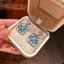Bán buôn bông tai hoa xanh thanh lịch sang trọng Zircon Hàn Quốc