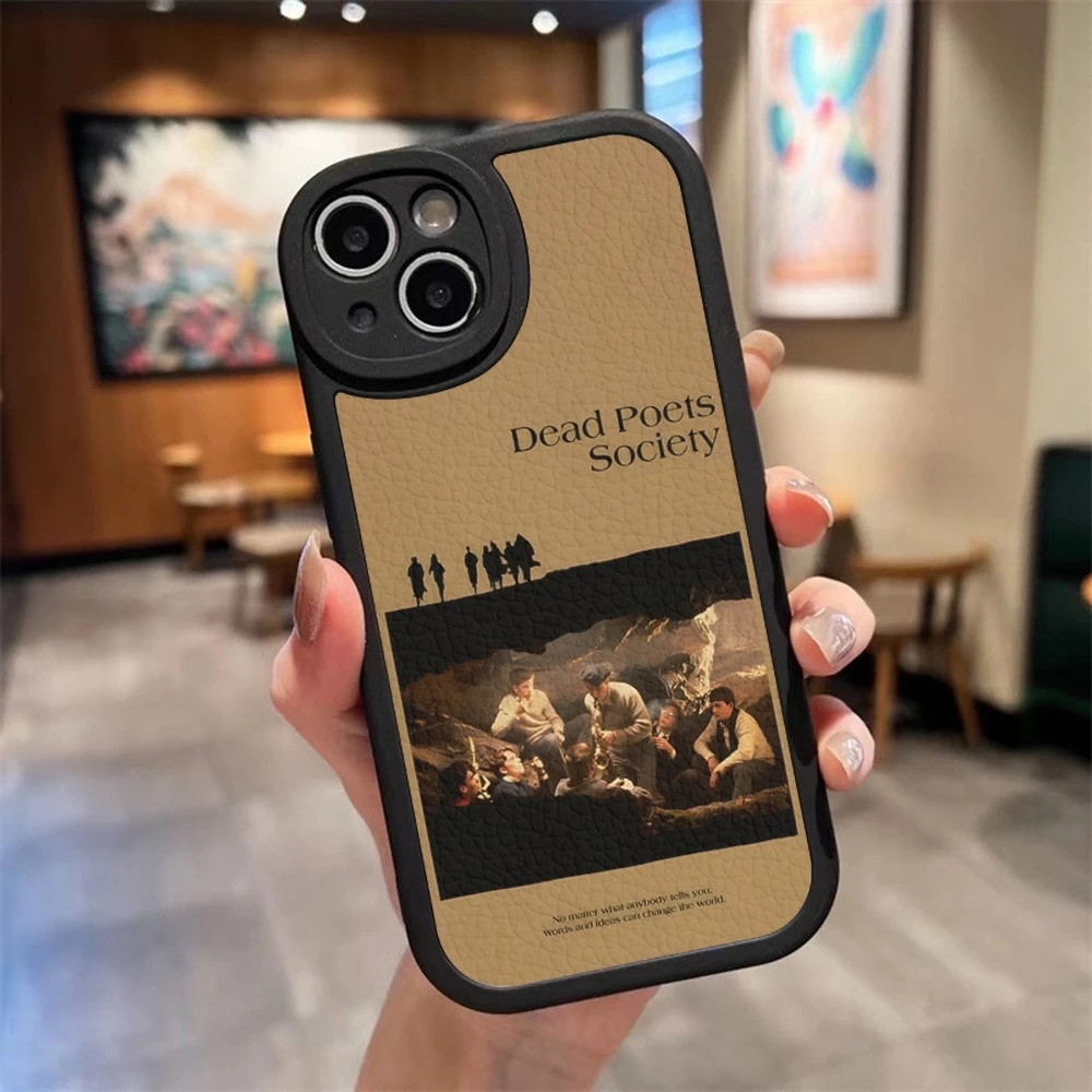 DY-2 Dead Poets Society Ốp Điện Thoại Cho Iphone 16 17,15 14 Pro Max 13 12 11 Mini Xs Puls Da Cừu Silicon Bao