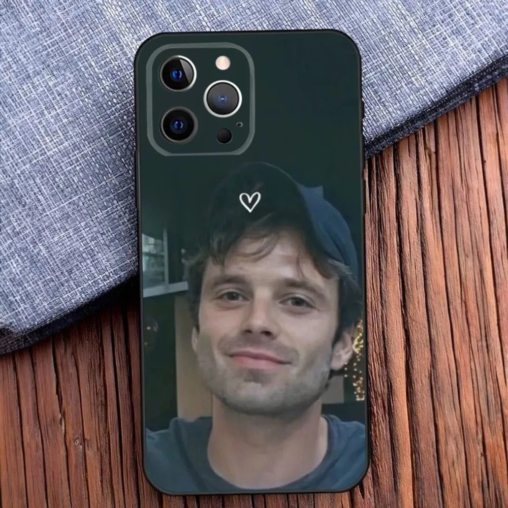 Ốp Điện Thoại TP-1 Sebastian Stan Cho iPhone 16, 17,14,13,12,11, Pro, X, XS, Max, XR, Plus, Mini Mềm Màu Đen