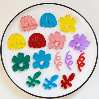 Vẽ Tay Minh Họa Dòng Hoa Tulip Lá Acrylic Mặt Dây Chuyền diy Handmade Trang Sức Bông Tai Phụ Kiện Mặt Dây Chuyền