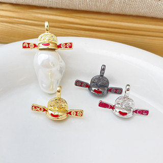 Vàng Thật Mạ Màu Bảo Quản Vàng Thần Tài Nón DIY Handmade Trang Sức Vòng Cổ Chất Lượng Baroque Pin Phụ Kiện