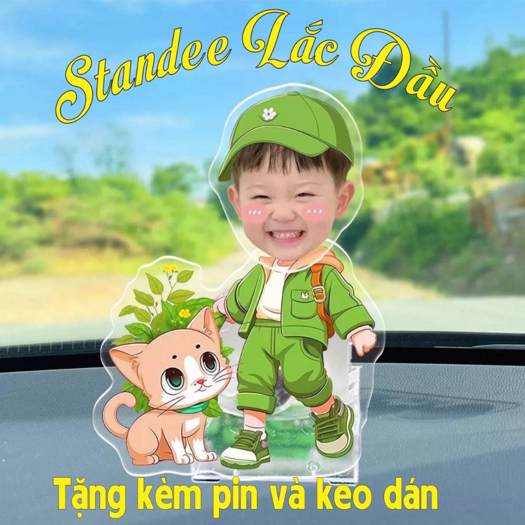 Stande lắc đầu in Uv giá rẻ, trang trí ô tô, bàn làm việc  - Xưởng quà tặng Sango
