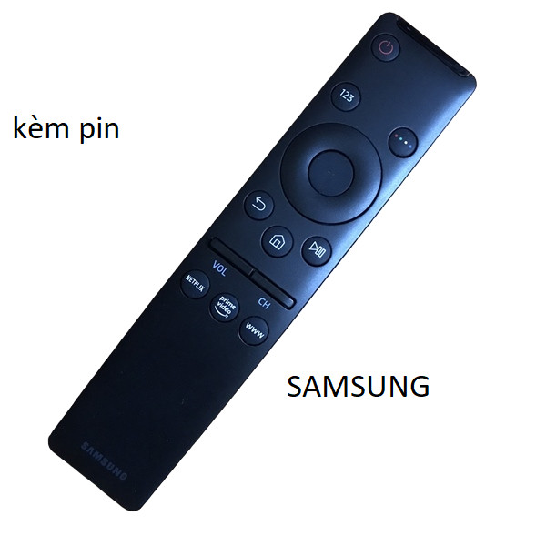 tay điều khiển remote từ xa tivi samsung 4k Cong màu đen mẫu mới made in INDONESIA-kèm pin-tay đầu bấm tivi samsung 4k