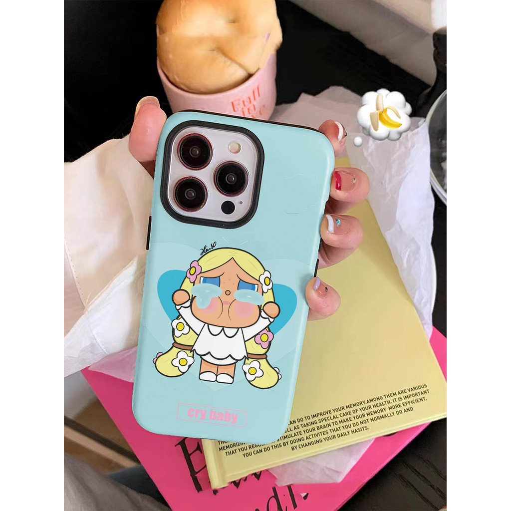 Pop Mart Crybaby Cô gái nhỏ dễ thương có tóc vàng Vỏ điện thoại cho iPhone15ProMax 14Pro 13 12 XSMAX 13mini 8PLUS 2 ❈ Vỏ tpu và pc bóng