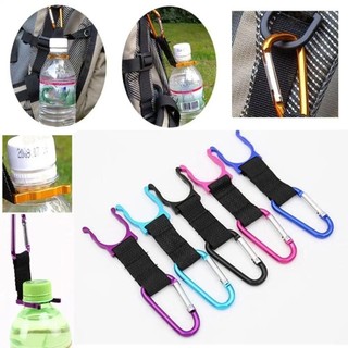 Khóa chai nước lập kế hoạch, Móc treo ba lô bằng nhôm Giá đỡ ấm đun nước, Móc treo Nylon D-Ring Carabiner mang theo chai nước Kẹp móc dụng cụ du lịch