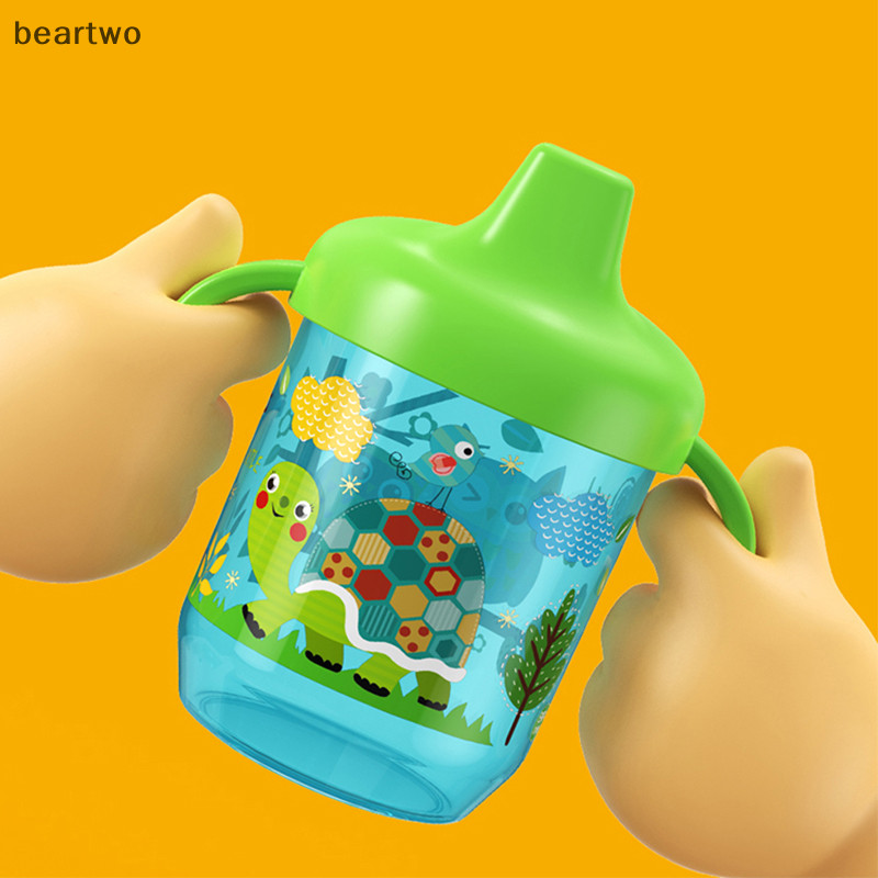 < Beartwo > Cốc uống nước học tập cho bé có tay cầm Chai nước chống rò rỉ lật Cốc mỏ vịt đẹp