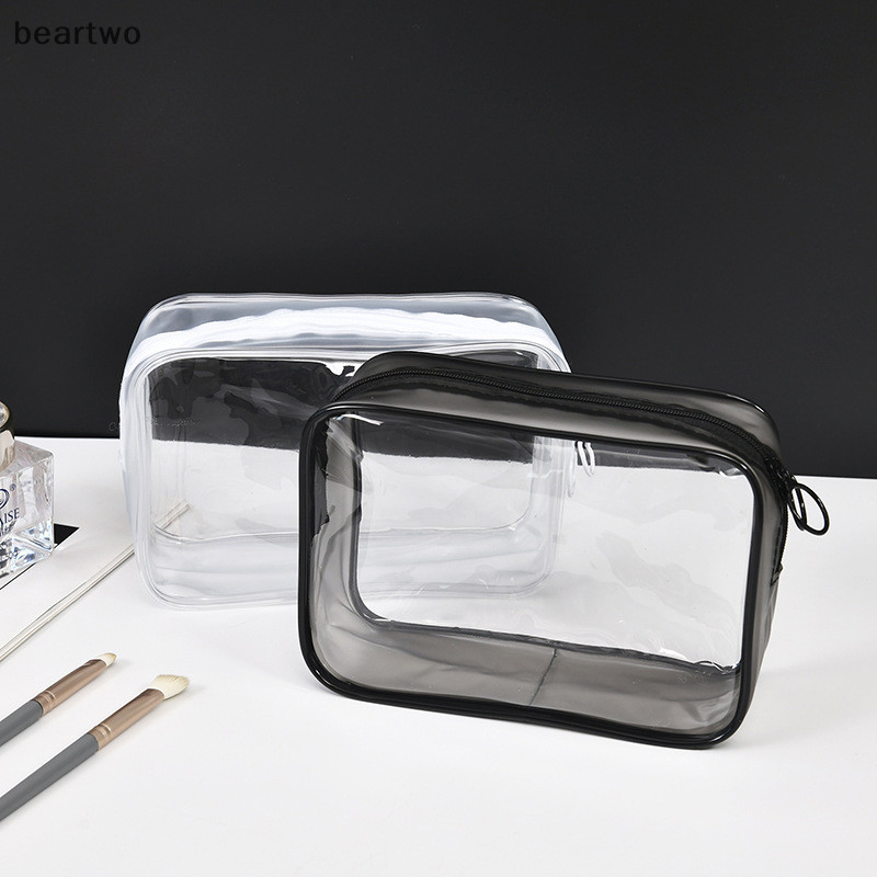 < Beartwo > Túi đựng mỹ phẩm trong suốt PVC Nữ Dây kéo Túi trang điểm trong suốt Vỏ làm đẹp Du lịch Trang điểm Tổ chức lưu trữ Bồn tắm Túi giặt vệ sinh Đẹp