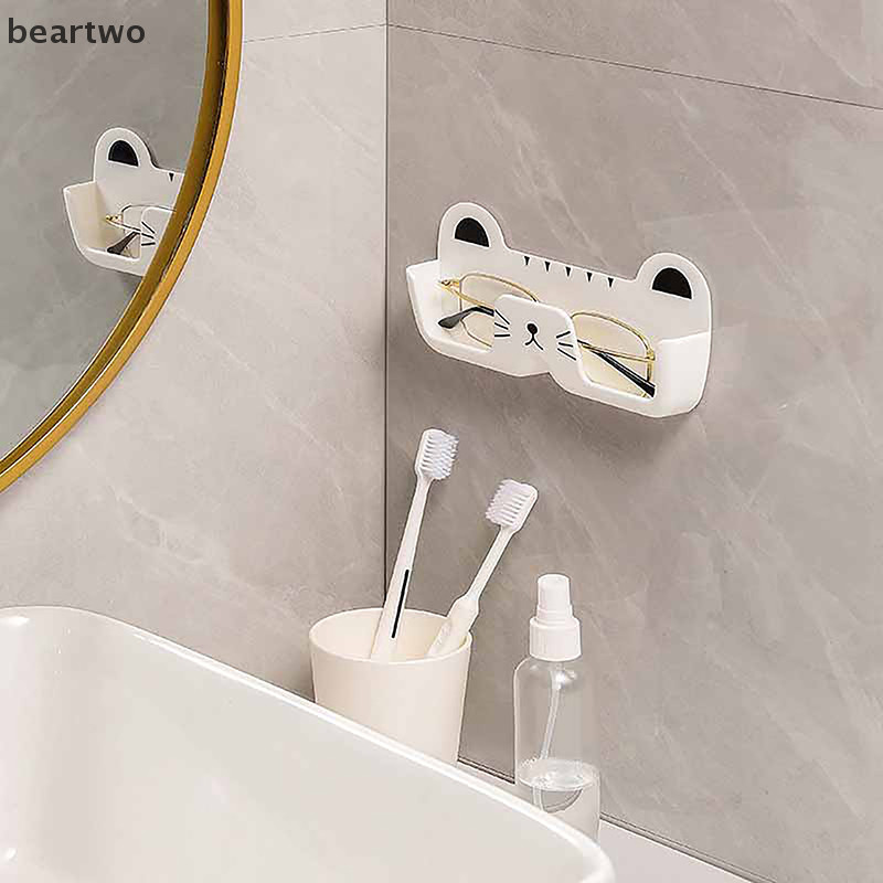< Beartwo > Giá đỡ kính treo tường hình dễ thương - Trang trí không đục lỗ, Kính râm và chân đế, tủ quần áo sắp xếp kính râm đẹp