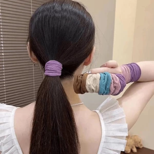 Set 5 Dây Buộc Tóc Dây Cao Su Đuôi Ngựa Cao Đàn Hồi Cao Dày Đơn Giản Thời Trang Hàn Quốc - Phụ Kiện Tóc
