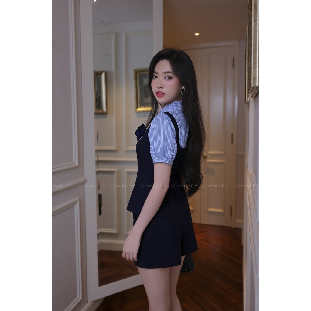 Quần váy nữ Masara form ôm ngắn chất cotton lạnh mềm mát màu xanh đen basic