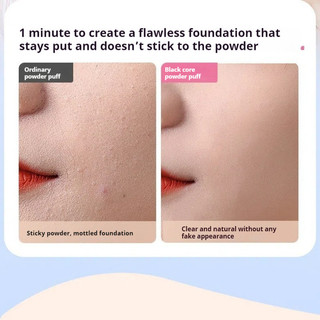 Amortals Black Plus Powder Puff Set ❈ 🇾 ❈ 💍 ❈ ❈ ❈ ❈ ❈ Kẹo dẻo ướt và khô dành cho nữ Super Soft Non-eating Pink and Black Plus Sponge Air Cushion Dụng cụ trang điểm mặt