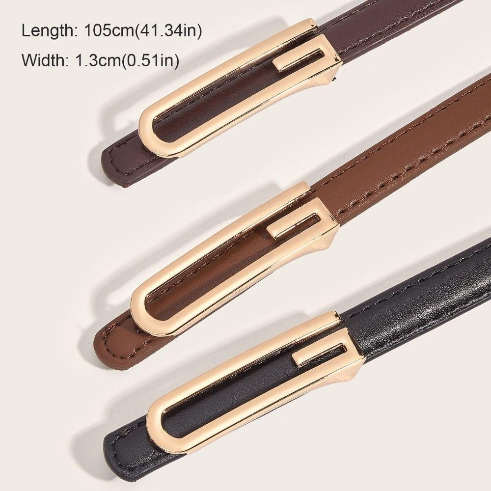 Thắt lưng da JKDESIGN - Thiết kế sang trọng với khóa trượt kim loại, dây mỏng dành cho nữ
