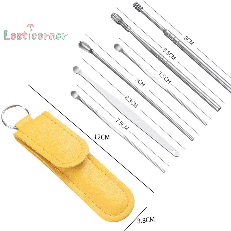 [Lostcorner] 6 Cái / bộ Dụng cụ lấy ráy tai bằng thép không gỉ Earpick ...