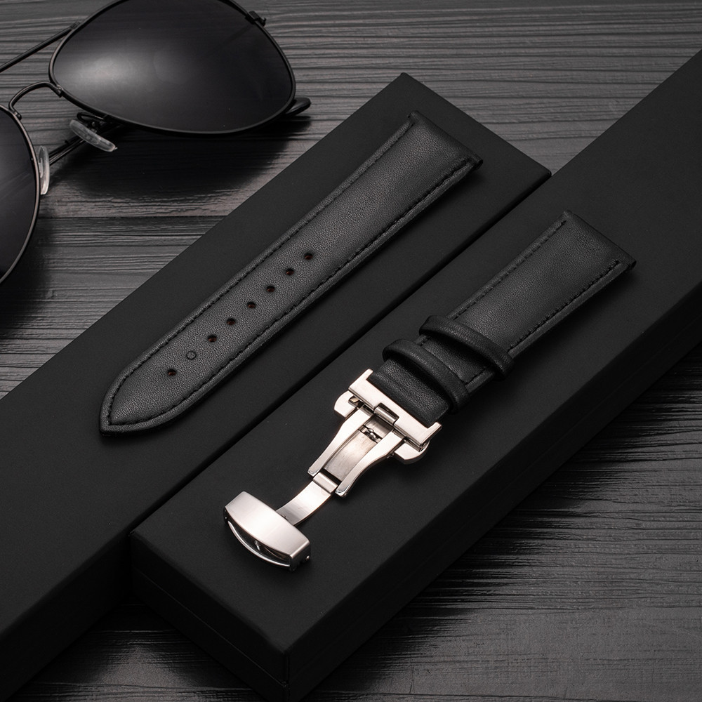 Dây đeo đồng hồ bằng da 20mm 22mm cho Samsung Galaxy Watch 4 5 6 40mm / 44mm / Active 2 Dây đeo cổ tay thay thế cho Huawei Watch GT 3 Pro 43mm cho Amazfit GTS 2 / 3 / 4