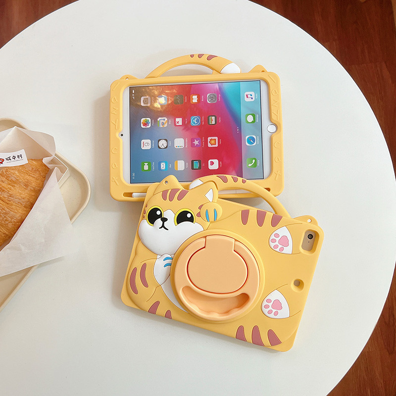 Ốp Silicon Mềm Cho Samsung Tab A9 X110 A9 + X210 A8 X200 A7Lite T220 A7 T500 S6 Lite P610 Tab A 8.0 10.1 2019 T295 T510 360° Nắp đứng có thể gập lại xoay