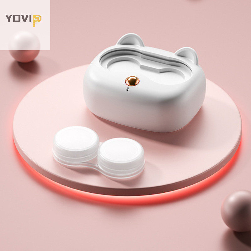 Yovip Contact Lens Cleaner Siêu âm có hộp có thể tháo rời Loại bỏ máy làm sạch Protein rách Vỏ kính áp tròng di động VN