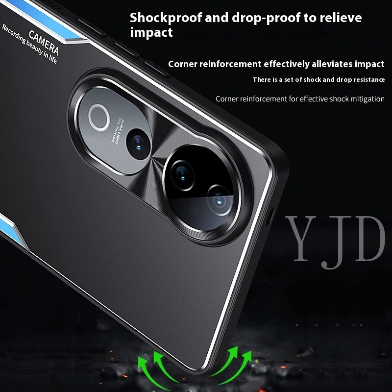 Ốp Lưng Cho Vivo V40 Pro Hợp Kim Nhôm Kim Loại Bao Gồm Tất Cả Vỏ Điện Thoại Chống Sốc