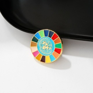 Flgo Men Nhiều Màu Sắc Liên Hợp Quốc SDGs Pin 17 Màu Sắc Mục Tiêu Phát Triển Bền Đẹp Trâm Cài Unisex Huy Hiệu Thời Trang Accessor