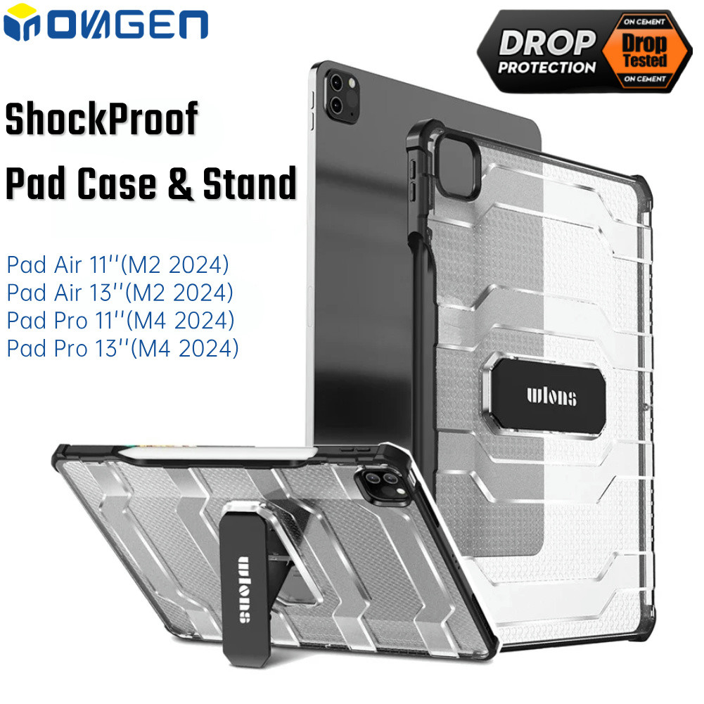 Inovagen Cho Vỏ i-Pad Có Chân Đế, Phù Hợp Với i-Pad 10, Pad Air 6 M2, Pro 13 '' M4 2024 Cover, Có Khe Cắm Bút, Góc Túi Khí, Chống Sốc, Vỏ Máy Tính Bảng Bảo Vệ Toàn Diện