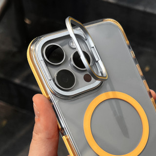 Ốp bảo vệ trong suốt khung kim loại sang trọng cho iPhone 16 15 14 13 12 Pro Max có sạc từ tính cao cấp cảm giác iPhone 11 Vỏ cứng bảo vệ chống sốc chống va đập