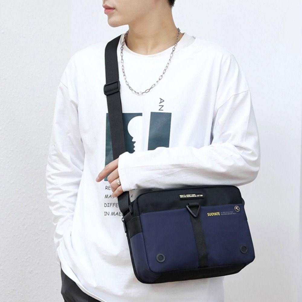 HOBBYIN Túi đeo chéo nam HOBBYIN, Túi đeo vai du lịch sức chứa lớn nhiều lớp, Túi xách Nylon di động Túi Messenger ngoài trời