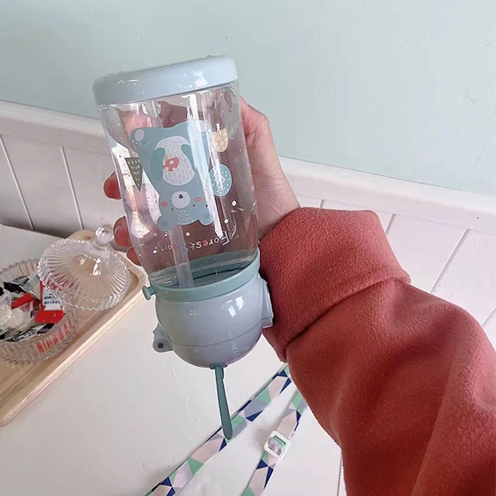 Bình đựng nước uống cho bé thiết，Bình Nước Rơm Trẻ Em，Bình Nước Nhựa Bình Nước Hình Sừng Hươu Dễ Thương Cho Bé