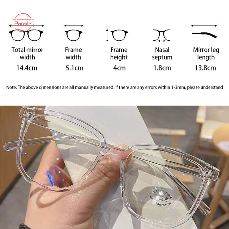 Kính đa giác thời trang diễu hành Kính nữ Kính chống ánh sáng xanh VN