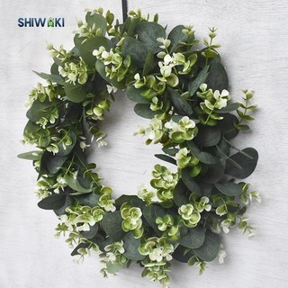15,75 inch Lớn Bạch Đàn Lá Vòng Hoa Cửa Trước Hiên Nhà Vòng Hoa Treo Đồ Trang Trí Quà Tặng Tân Gia