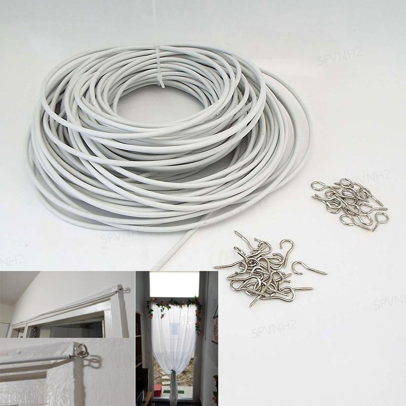 0,5m 1M 2m PVC Rèm Cửa Sổ Dây Lưới Theo Dõi Cáp Treo Tường Dây Móc Mắt ...