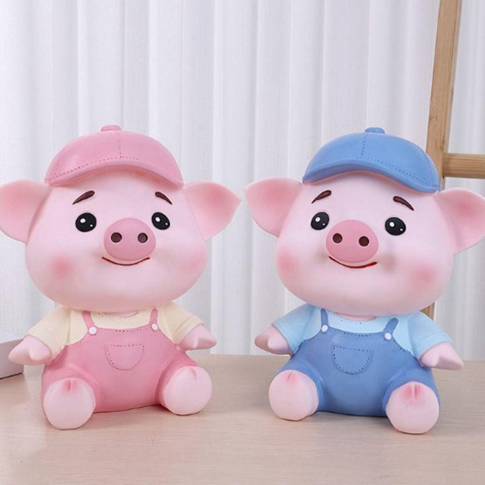 DONOVANQQ Heo Tiết Kiệm Có Thể, Chống Rơi Động Vật Dễ Thương Heo Đất, Đa Năng Dung Tích Lớn Hoạt Hình Hoạt Hình Heo Đất Máy Tính Để Bàn