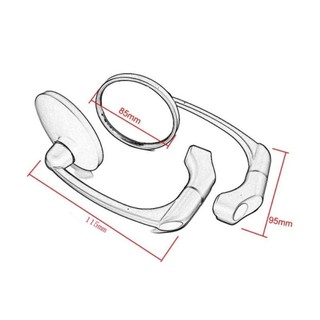 Jkdesign Gương chiếu hậu xe máy, Cần uốn cong Gương chiếu hậu lồi, Phụ kiện xe máy tròn màu bạc cổ điển phổ thông