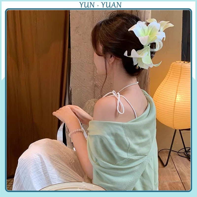 Bầu không khí, Hoa Lily tím, Vẻ đẹp siêu cổ tích, Phụ kiện tóc cao cấp, Kẹp tóc