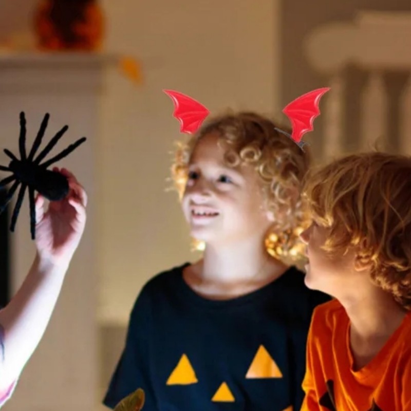 Mới Halloween Phụ Kiện Tóc Bát Cánh Hình Kẹp Tóc Punk Gothic Quỷ Tai Bé Gái Mũ
