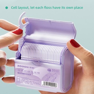 Okcatzone 52 Cái / hộp Hộp Bảo Quản Hai Lớp Hộp Kín Nha Khoa Chỉ Dùng Một Lần Dây Đôi Căng Thẳng Cao Nha Khoa Floloss Stick Dụng Cụ Làm Sạch Răng X2Y9