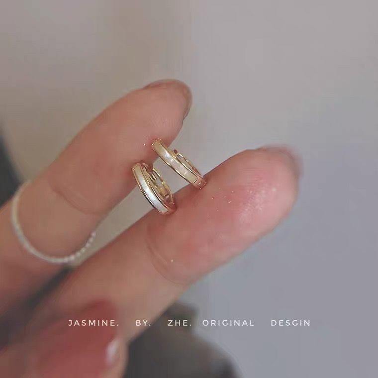 Đen Trắng Checkerboard Bạc Sterling Tính Khí Niche Bông Tai Cao Cấp Khóa Tai