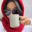 Mũ Balaclava CHEESELY, Mũ chống gió dệt kim bảo vệ tai, Mũ chui đầu sợi len uốn cong thông thường Thu đông