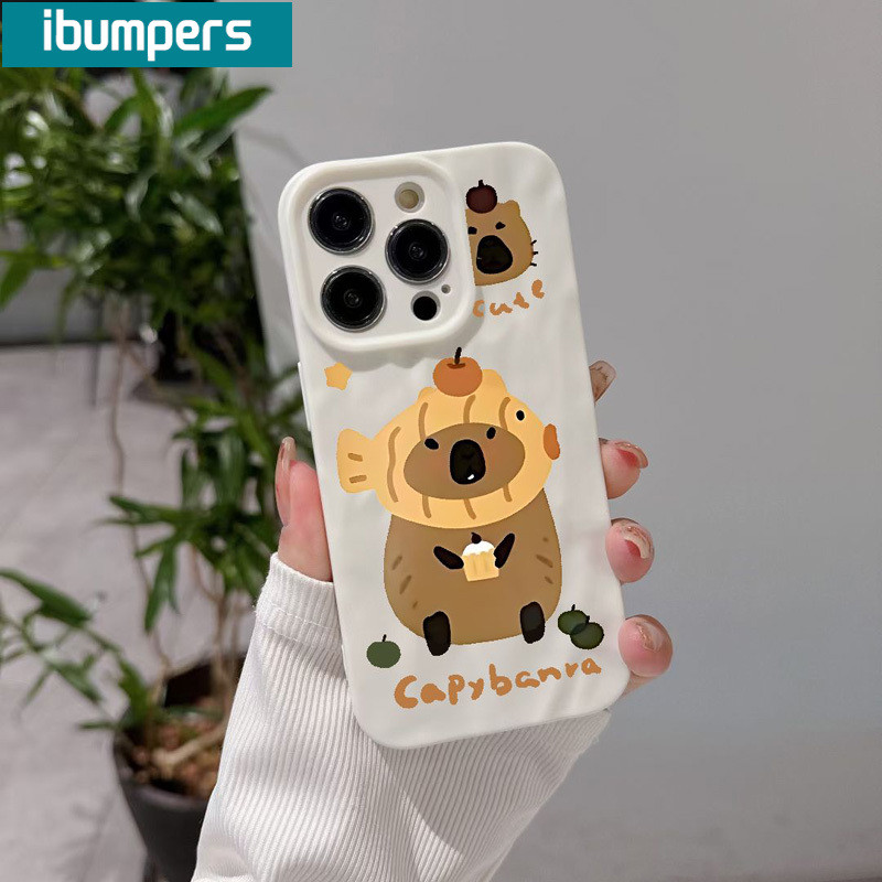 ibumpers Ốp Lưng iPhone Xinh Cute Taiyaki Capybara In Hình Ốp Điện Thoại nhám Dày Dặn Silicon Mềm Chống Sốc Chống Bẩn Cho Iphone 15 14 12 13 11 Pro Max IP 7 8 Plus Iphon X XS XR