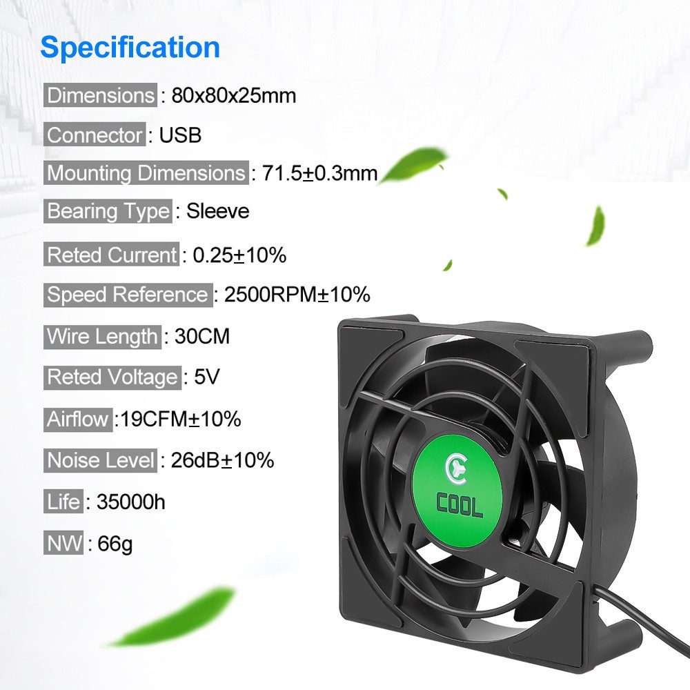 Quạt USB DC Quạt Làm Mát Mini Cho Android TV HỘP Bộ Nguồn USB 5V Thời Gian Chờ Lâu Trên Hộp Không Dây Im Lặng Tản Nhiệt Với DC