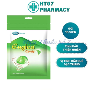 Kẹo ngậm ho thảo dược Eugica Candy giúp giảm ho, đau rát họng gói 15 viên - Thái Lan