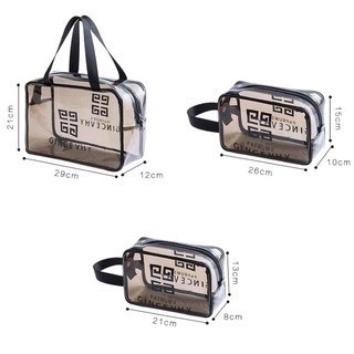 Túi đựng mỹ phẩm trong suốt mini chống nước tiện mang du lịch giúp sắp xếp đồ trang điểm gọn gàng