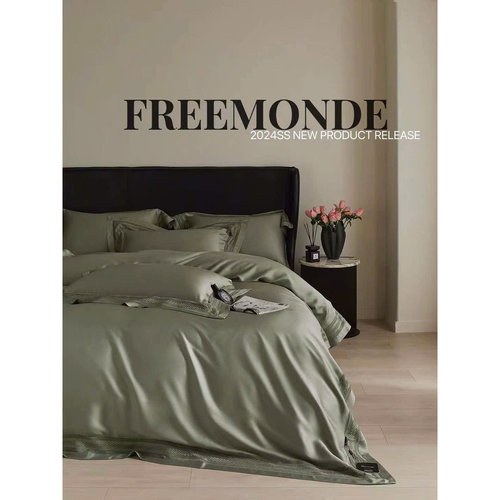 (L4934)Bộ Chăn Ga Gối Chất Liệu Tencel Mềm Mại Nhẹ Nhàng Họa Tiết Tinh Tế Trang Nhã - MemMinbedding Luxury