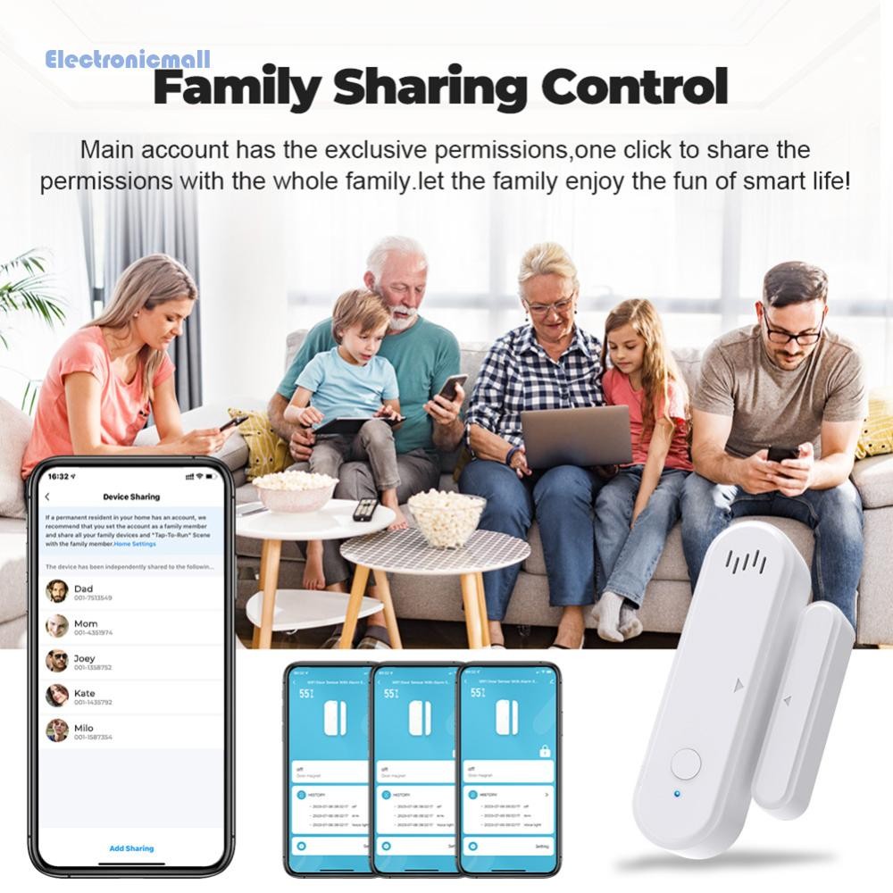 Cảm biến cửa thông minh hoạt động với Alexa Google Home Door Open