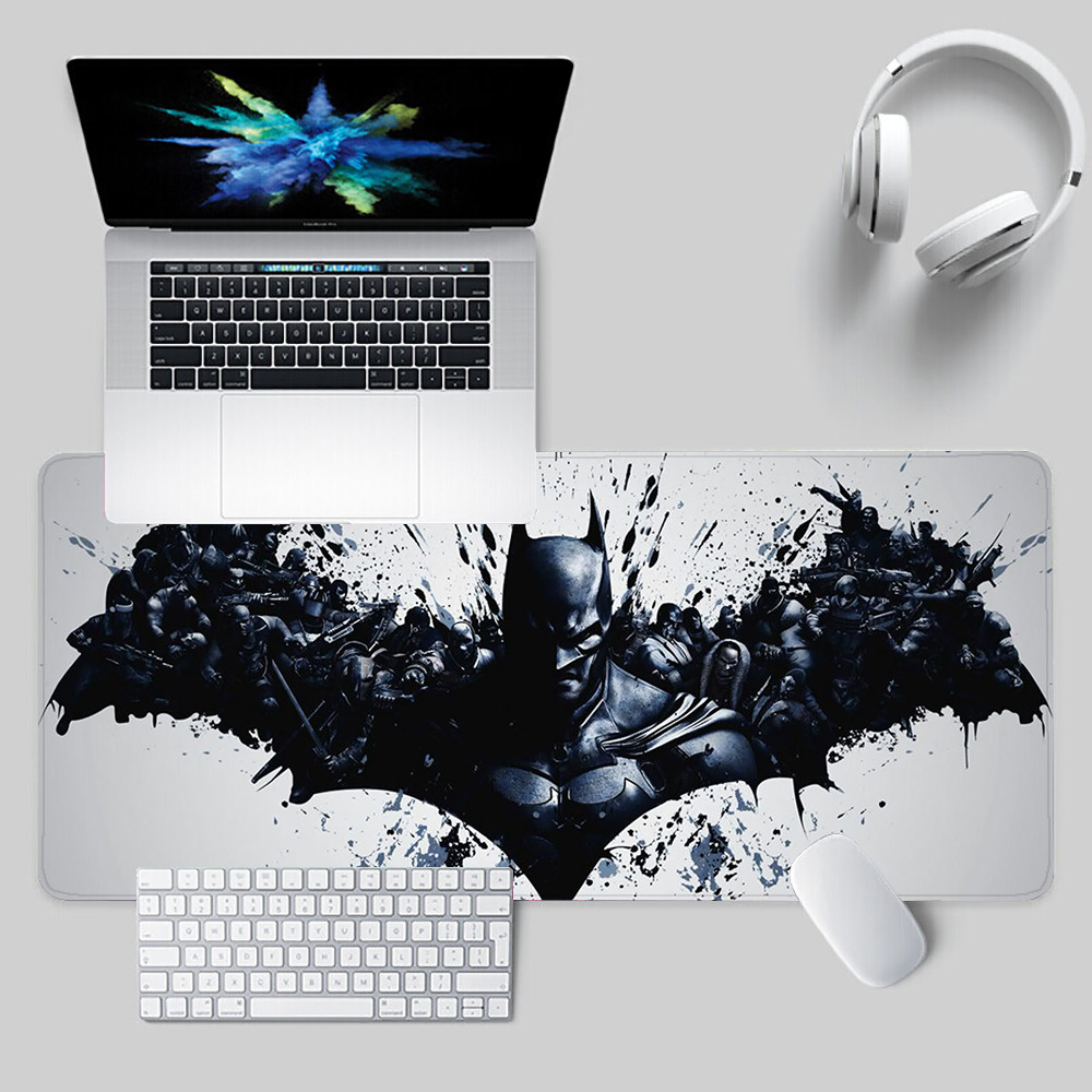 Batman Hero Logo Mousepad HD In Máy Tính Game Thủ Khóa Cạnh Chống Trơn Trượt Miếng Lót Chuột XXL 90x40cm Bàn Phím PC Để Bàn Pad