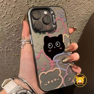 Ốp Điện Thoại Mèo Đen Vui Nhộn Cho OPPO Reno 12 Pro 12F 11F 11 Pro 10 Pro Plus 9 Pro 8 Pro 8T 8Z 7Z 7 Pro Lite 6 Pro 5F 5 Lite 5G 4G Vỏ Hoạt Hình Dễ Thương Matte Chống Sốc